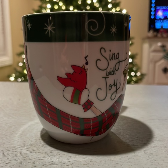 FITZ AND FLOYD CHRISTMAS "HOLLY HAT SNOWMAN" SING WITH JOY MUG - Picture 2 of 4